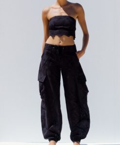 Balloon pants black